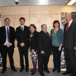 Left to right: Owen Morgan, Dan Marshall, The Worshipful the Mayor of Charnwood, Councillor Sandie Forrest and Mayor's Consort, Mr. Roger Forrest, Nicky Morgan (MP for Loughborough), Professor Robert Allison (Vice Chancellor of Loughborough University)