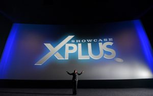 New super sized cinema screen the Showcase XPlus at Cinema de Lux, Cabot Circus. Laura Guatieri, Deputy General Manager in front of the screen. Date 15/09/14 Photographer:Dave Betts/Freelance. Reporter: Steve Mellen Copyright: Local World